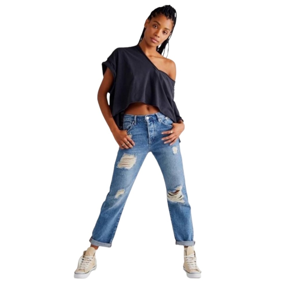 NWT FREE PEOPLE BREN BOYFRIEND JEANS  24